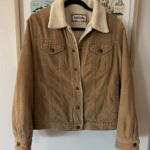 Marvin Richards Women's Tan Corduroy Jacket with Sherpa Collar